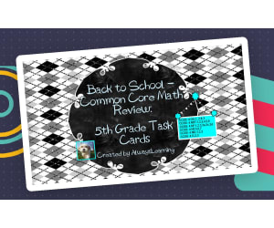 Back to School Math Review Task Cards for 5th Grade