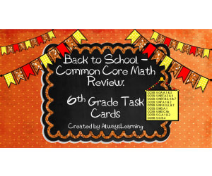 Back to School Math Review Task Cards for 6th Grade