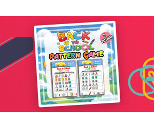Back to School Patterns Worksheets Math Center Activity Kindergarten