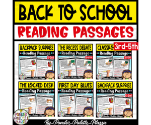 Back to School Reading Comprehension Passages