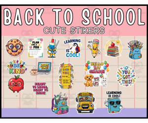 Back to School Stickers – Cute Student Rewards for First Day of School