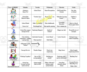 Back to School Week-Long Lesson Plan Template