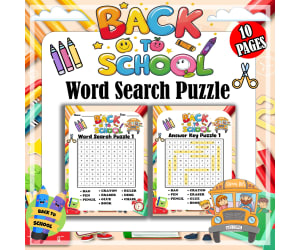Back to School Word Search Puzzle Early Finishers Morning Work for K