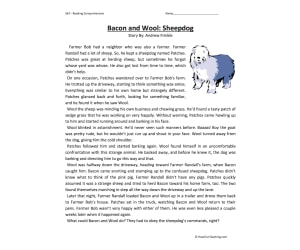 Bacon and Wool: Sheepdog - Reading Comprehension Worksheet