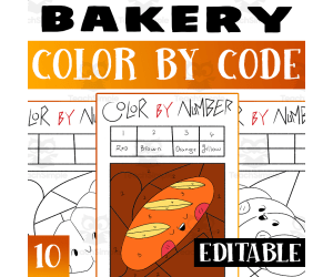 Bakery color by code Worksheet Activity For Morning Work