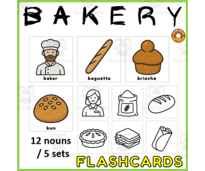 Bakery Flash Cards Vocabulary Resource