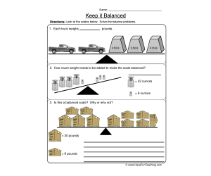 Balanced Scale Worksheet