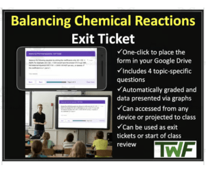 Balancing Chemical Reactions - Exit Ticket & Review Activity
