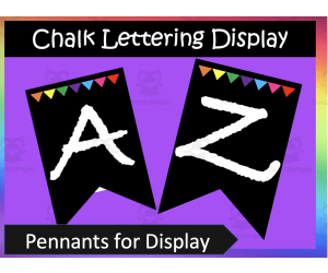 B&W Lettering Display Bunting - Pennant - Editable