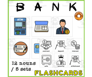Bank Flash Cards Vocabulary Resource