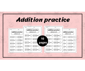 Basic Addition Practice - To 20 - Back To School