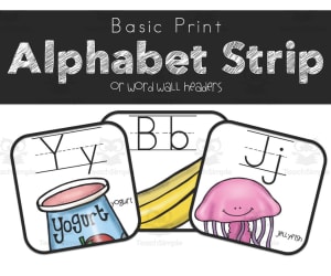Basic Print Alphabet Strip Posters