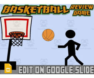 Basketball: Interactive Review Game (Editable on Google Slides)