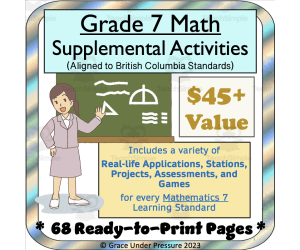 BC Grade 7 Math: Full-Year 7th Grade Real World Math Worksheets