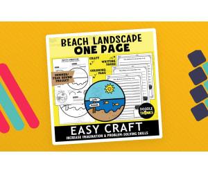 Beach Landscape One Page Paper Craft Activities | Ocean Theme