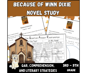 Because of Winn Dixie QAR Skills and Guided Reading Novel Study