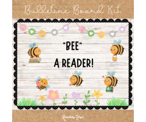 Bee Happy Reading Bulletin Board Spring Summer Library Boards Door Decor