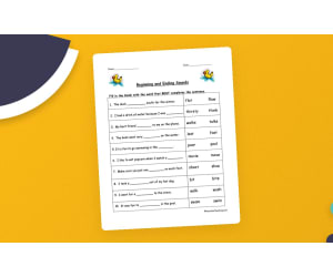 Beginning and Ending Sounds Worksheet