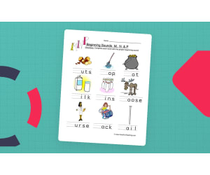 Beginning Sounds M N P Pictures Worksheet