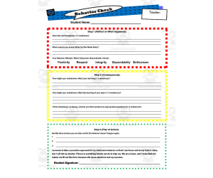 Behavior Check Worksheet