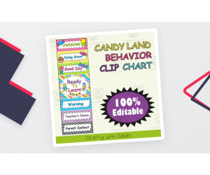 Behavior Clip Chart in Candy Land Theme - 100% Editable
