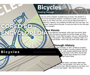 Bicycles Reading Comprehension Passage - Cored Ed Encyclopedia