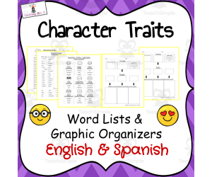 Bilingual Physical & Character Traits | Word Lists + Graphic Organizers