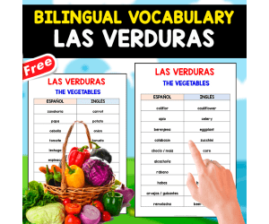 BILINGUAL VOCABULARY SPANISH + ENGLISH | Las Verduras