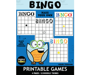 BINGO Cards Blank Game Templates