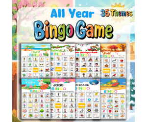 Bingo Game Kindergarten Bundle | All Year Long | Holidays and Seasons