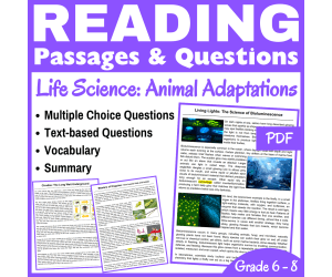 Bioluminescence & Insects : Reading Comprehension passages (PDF)