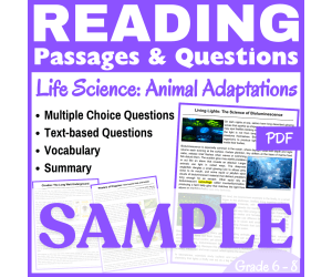 Bioluminescence & Insects: SAMPLE Reading Comprehension passage (PDF)