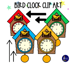 Bird Clock Clip Art