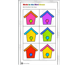 Birds & Bird Houses Matching Patterns Pre-K Kinder Homeschool