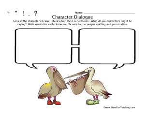 Birds Character Dialogue Worksheet