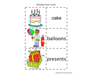 Birthday Flash Cards