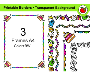 Birthday Frames –Birthday Borders Party Frame-Birthday Clipart