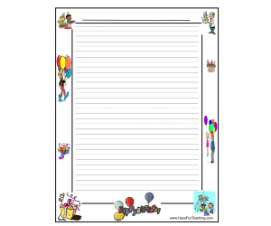 Birthday Lined Writing Paper