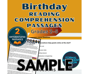 Birthday Reading 1 Lesson Sample Writing Prompts Formal Assessments