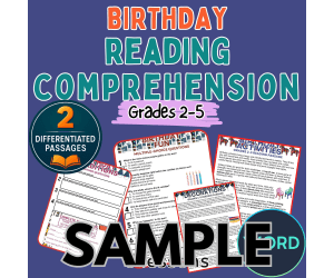 Birthday Reading Comprehension 1 Lesson Sample Writing Prompts Word