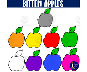 Bitten Apples Clip Art