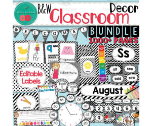 Black and White Classroom Decor BUNDLE