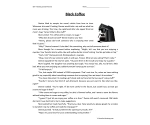Black Coffee Reading Comprehension Worksheet