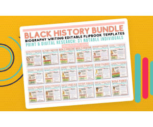 Black History Month Bulletin Board Biography Research Templates bundle