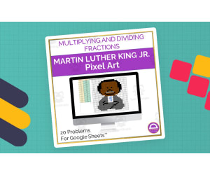 Black History Month | Multiplying and Dividing Fractions Pixel Art Activity Google Sheet