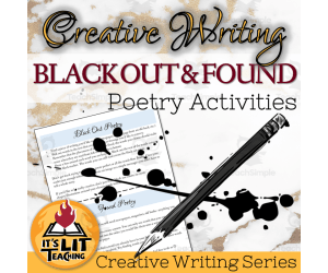 Black Out and Found Poetry Activity for High School Creative Writing