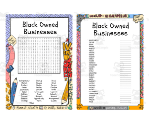 Black Owned Businesses word search & scramble