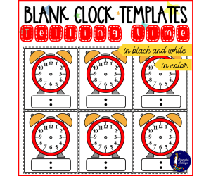 Blank Clock Templates in Color and Black and White
