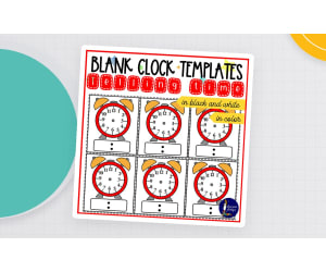 Blank Clock Templates in Color and Black and White