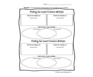 Blank Least Common Multiple Worksheet